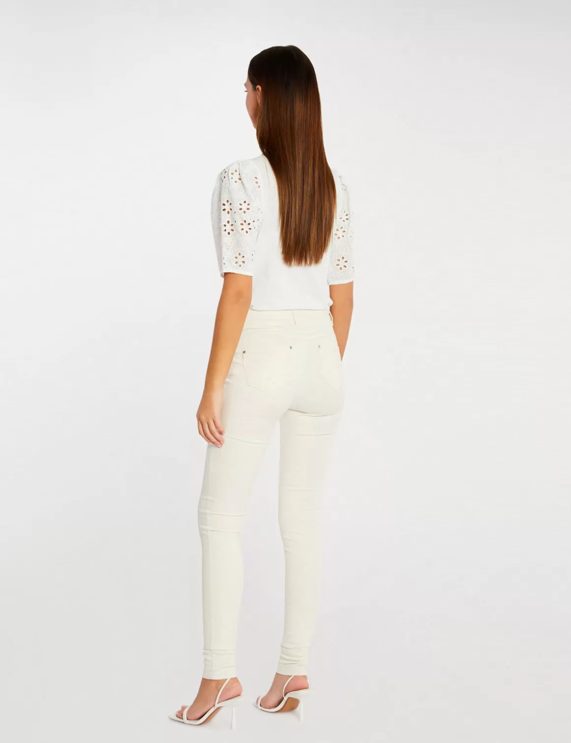 Morgan Pantalons>Pantalon Slim Effet Stretch Femme | Ivoire