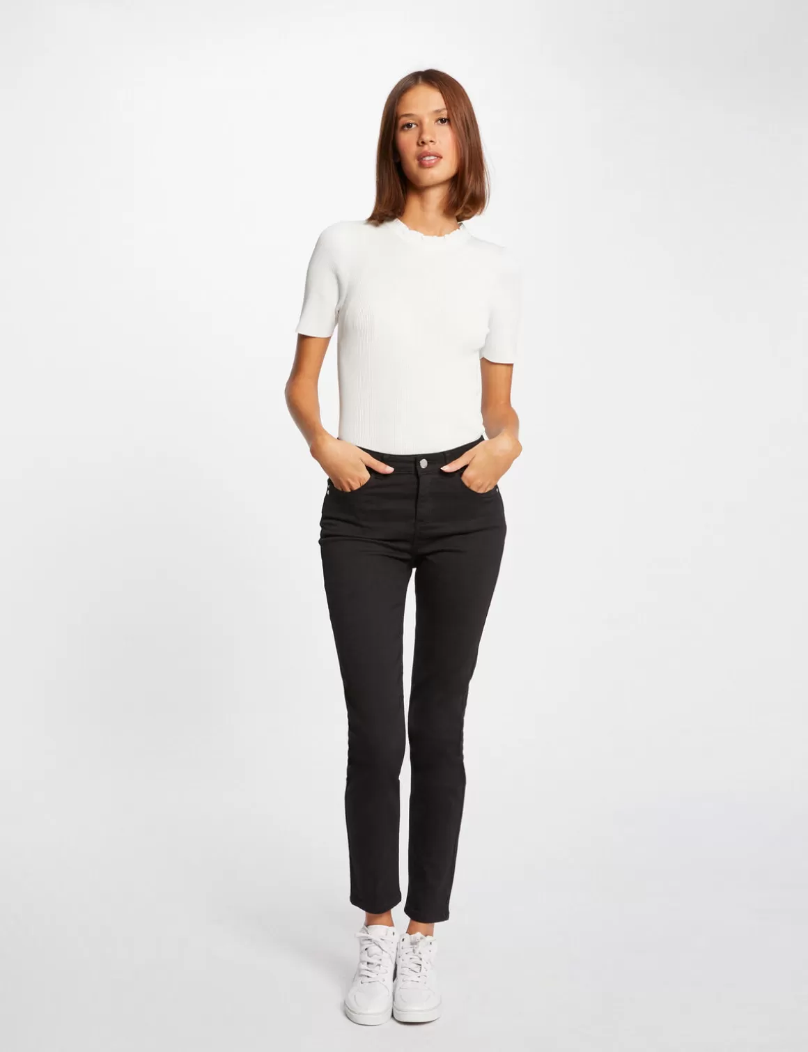 Morgan Pantalons>Pantalon Slim Taille Standard Femme | Noir