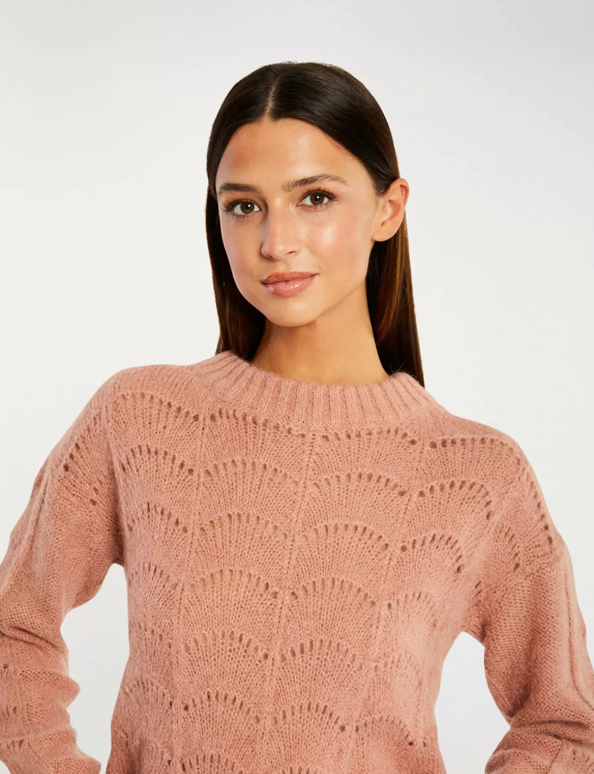 Morgan Pulls>Pull A Manches Longues Vieux Rose Femme | Vieux_Rose