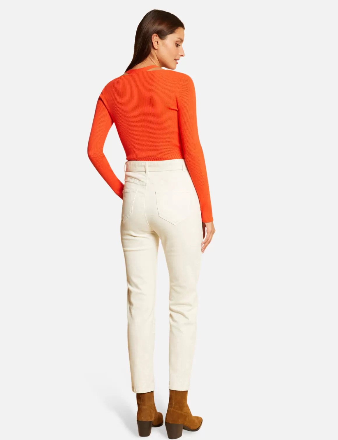 Morgan Pulls>Pull Manches Longues Avec Boutons Femme | Orange