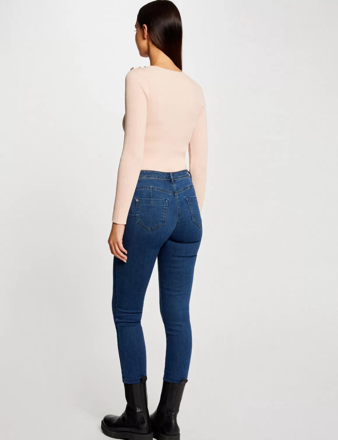 Morgan Pulls>Pull Manches Longues Avec Boutons Femme | Rose