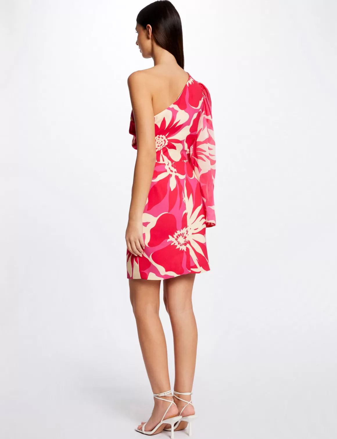 Morgan Robes>Robe Ajustee Asymetrique Imprime Floral Femme | Multico