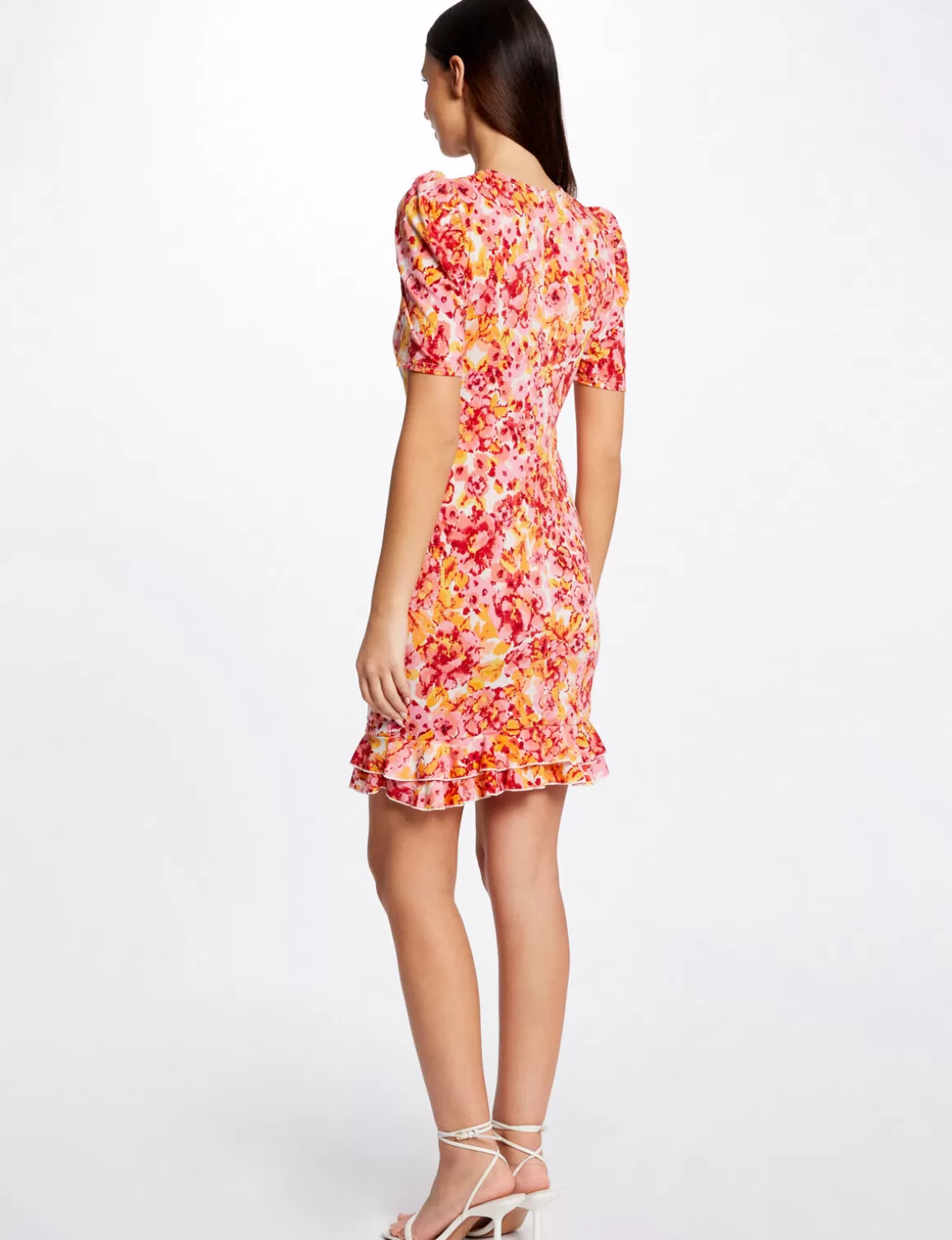 Morgan Robes>Robe Ajustee Froncee Imprime Floral Femme | Multico