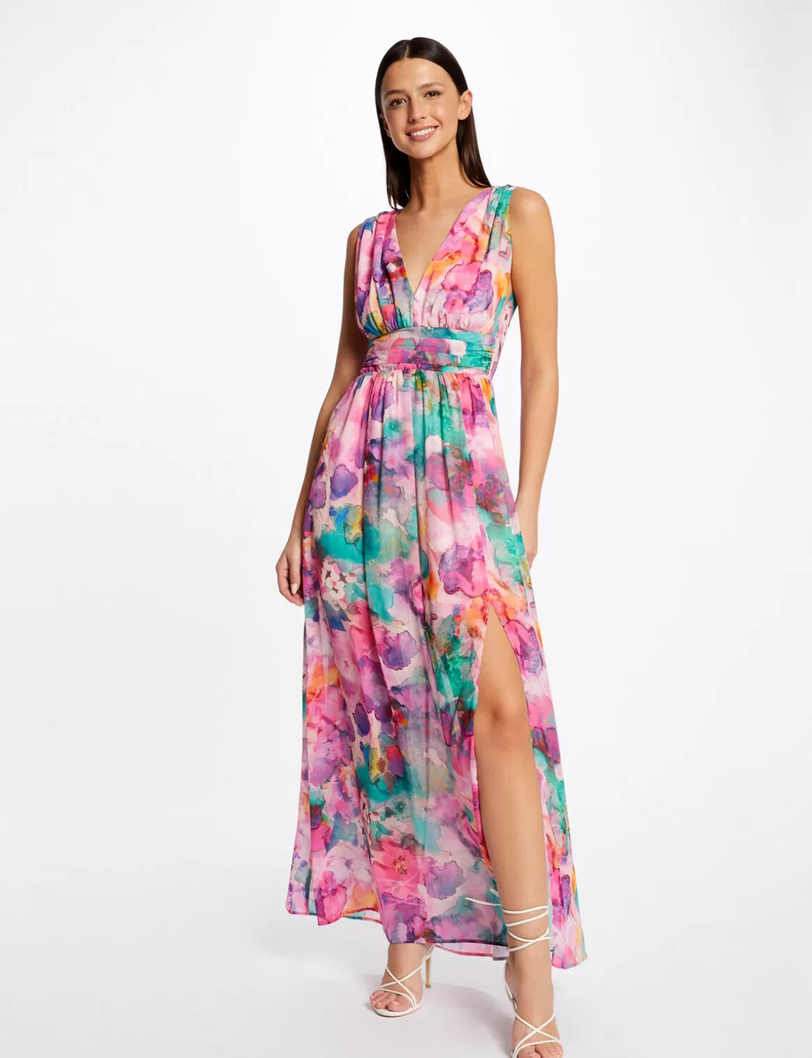 Morgan Robes>Robe Longue Cintree Imprime Floral Femme | Multico