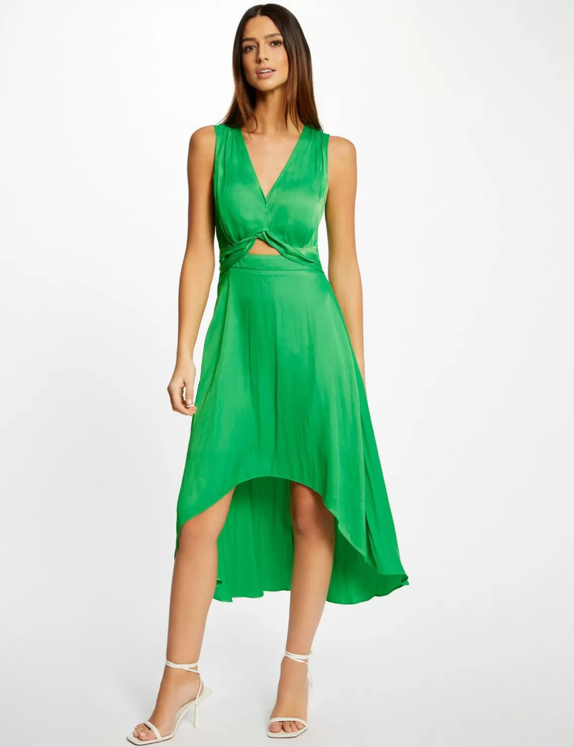 Morgan Robes>Robe Midi Trapeze Asymetrique Femme | Vert