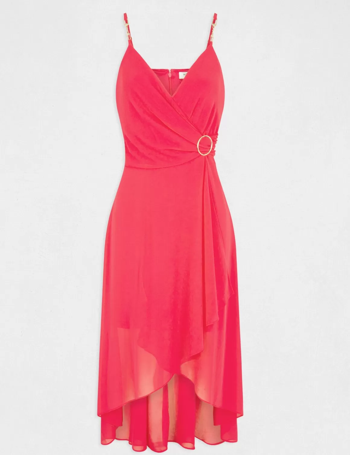 Morgan Robes>Robe Mi-Longue A Fines Bretelles Rose Moyen Femme | Rose_Moyen