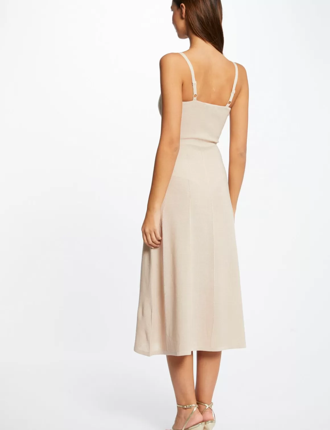 Morgan Robes>Robe Pull Midi Evasee A Bretelles Fines Femme | Dore