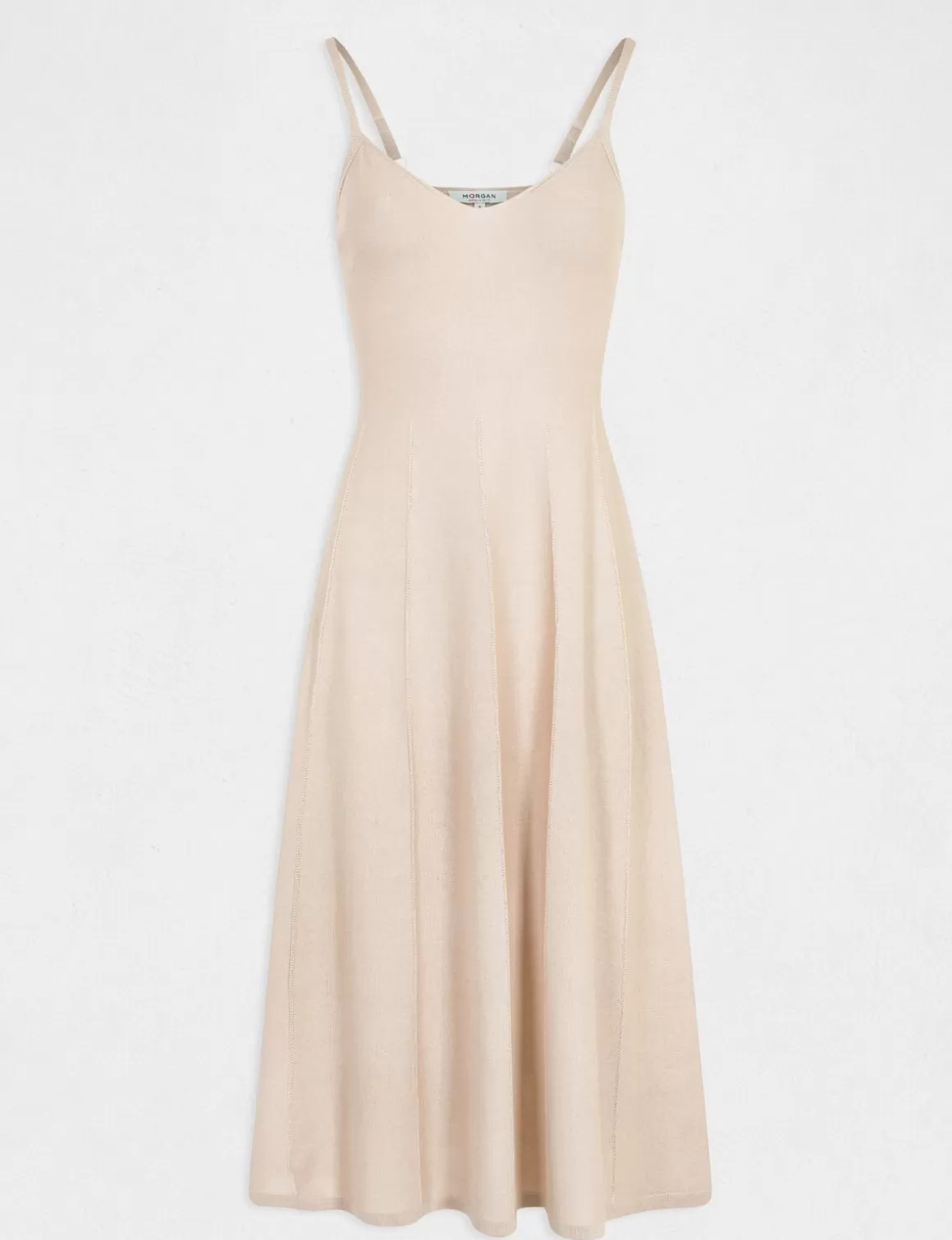 Morgan Robes>Robe Pull Midi Evasee A Bretelles Fines Femme | Dore