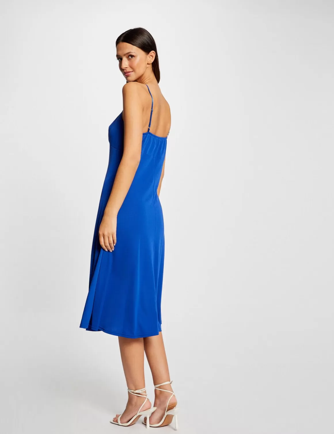Morgan Robes>Robe Trapeze Fluide A Bretelles Bleu Electrique Femme | Bleu_Electrique