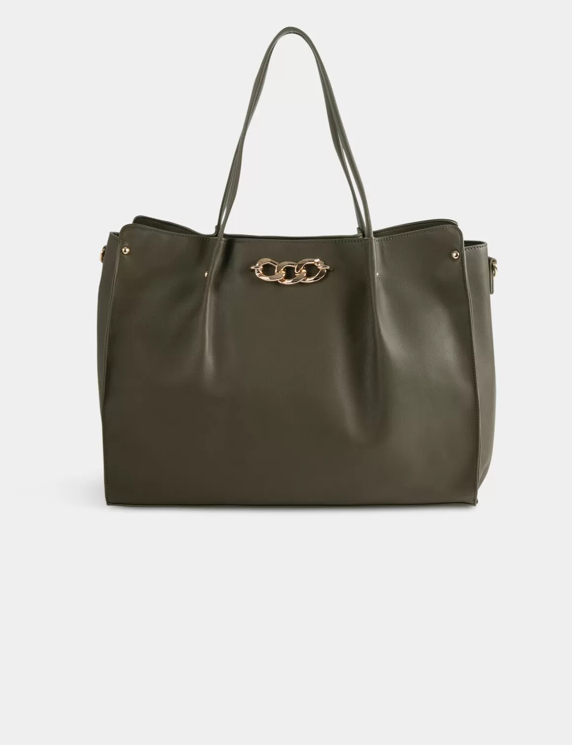 Morgan Maroquinerie>Sac Cabas Avec Detail Chaine Vert Kaki Femme | Vert_Kaki