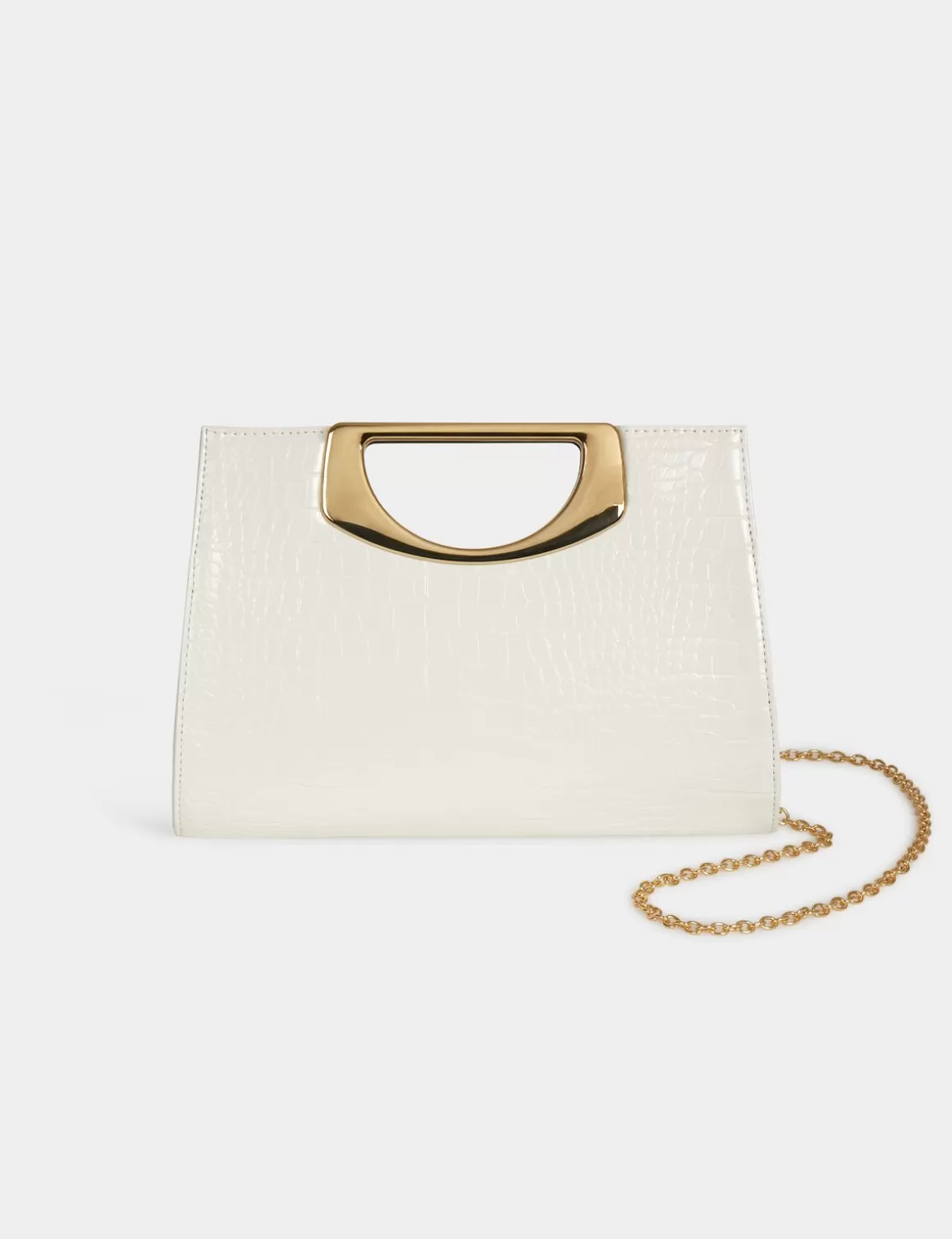 Morgan Maroquinerie>Sac Pochette Aspect Croco Femme | Blanc