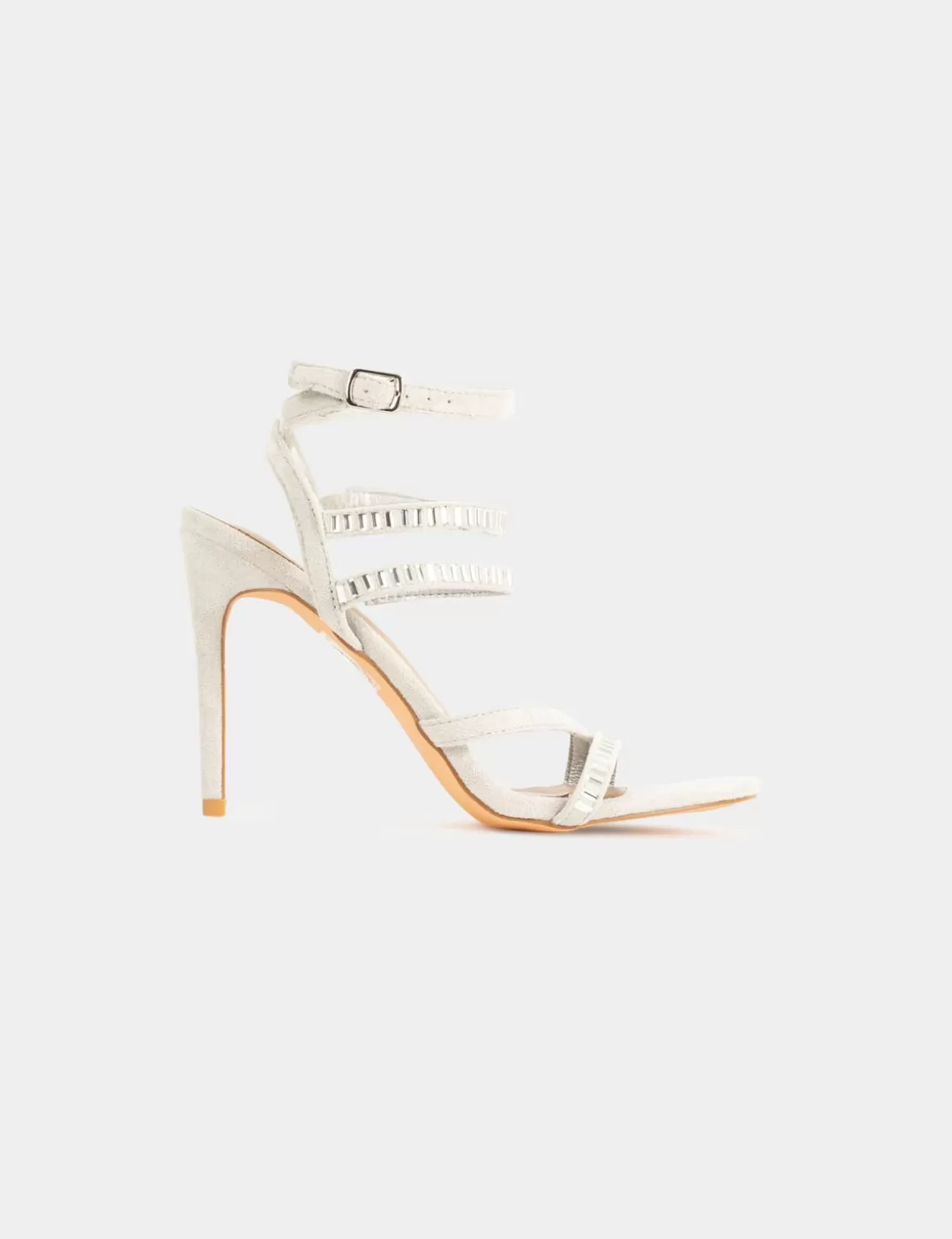 Morgan Chaussures>Sandales A Talons Aiguilles Avec Strass Femme | Beige