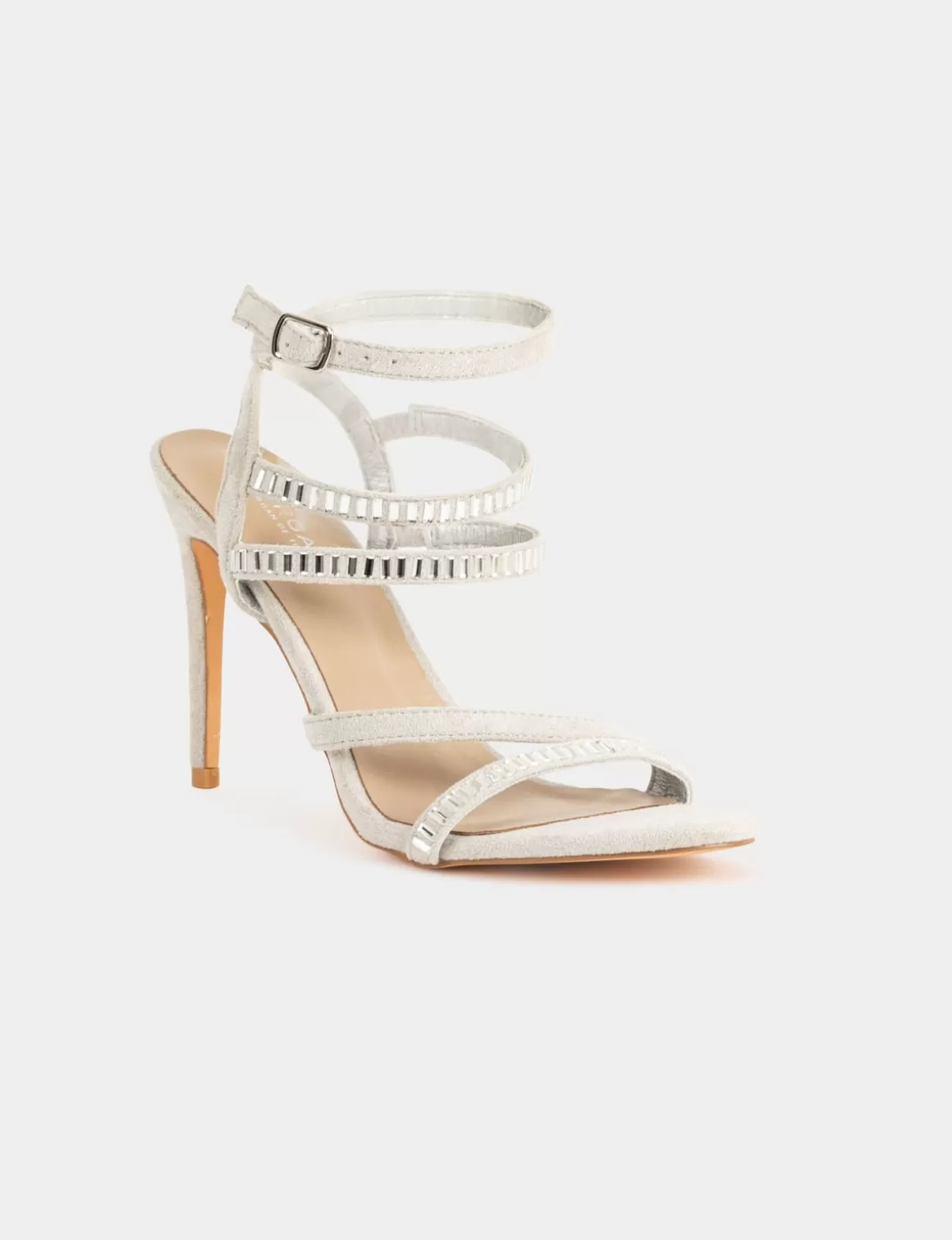 Morgan Chaussures>Sandales A Talons Aiguilles Avec Strass Femme | Beige