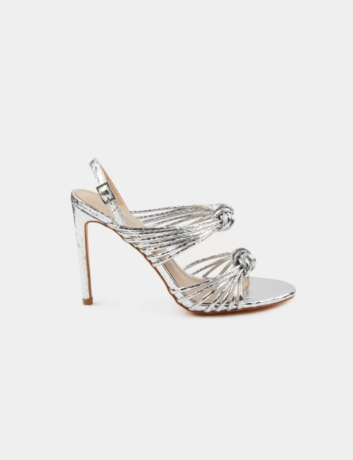 Morgan Chaussures>Sandales A Talons Avec Brides Nouees Femme | Argente