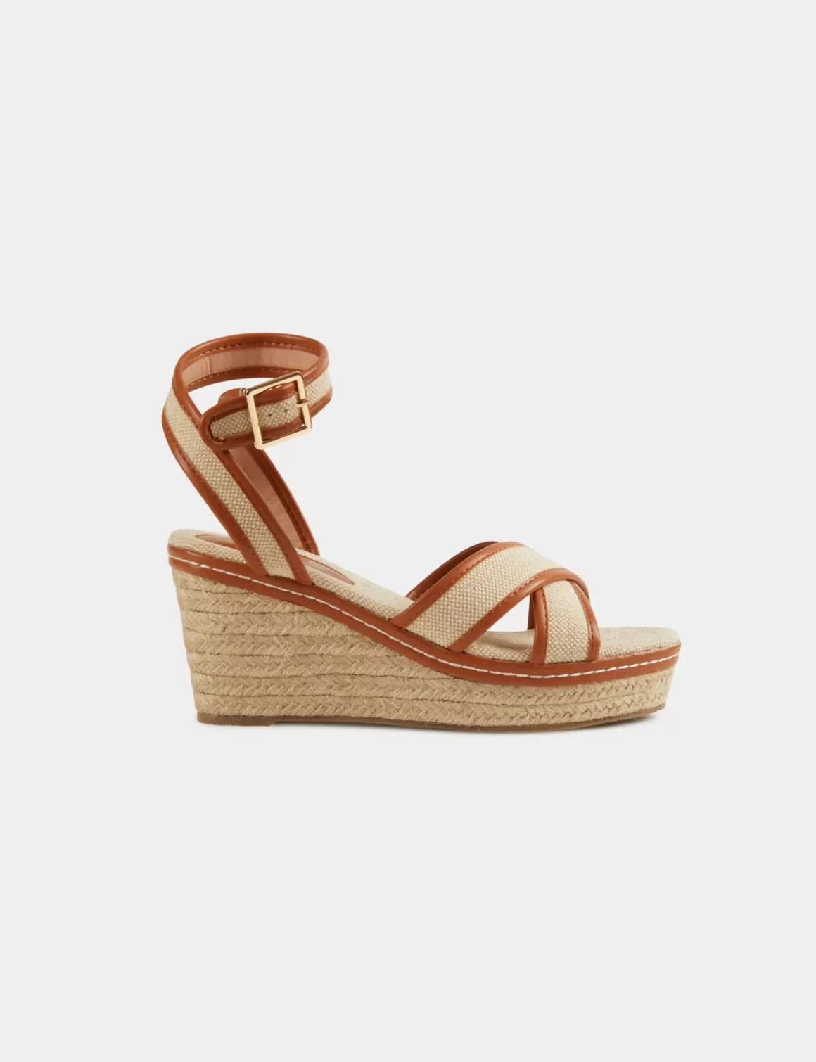 Morgan Chaussures>Sandales Compensees Aspect Tresse Femme | Beige