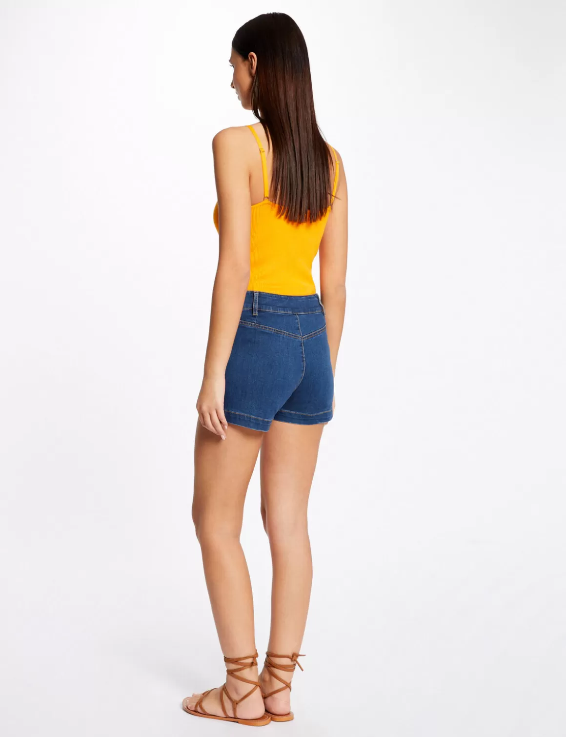 Morgan Shorts>Short Avec Boutons Jean Stone Femme | Jean_Stone