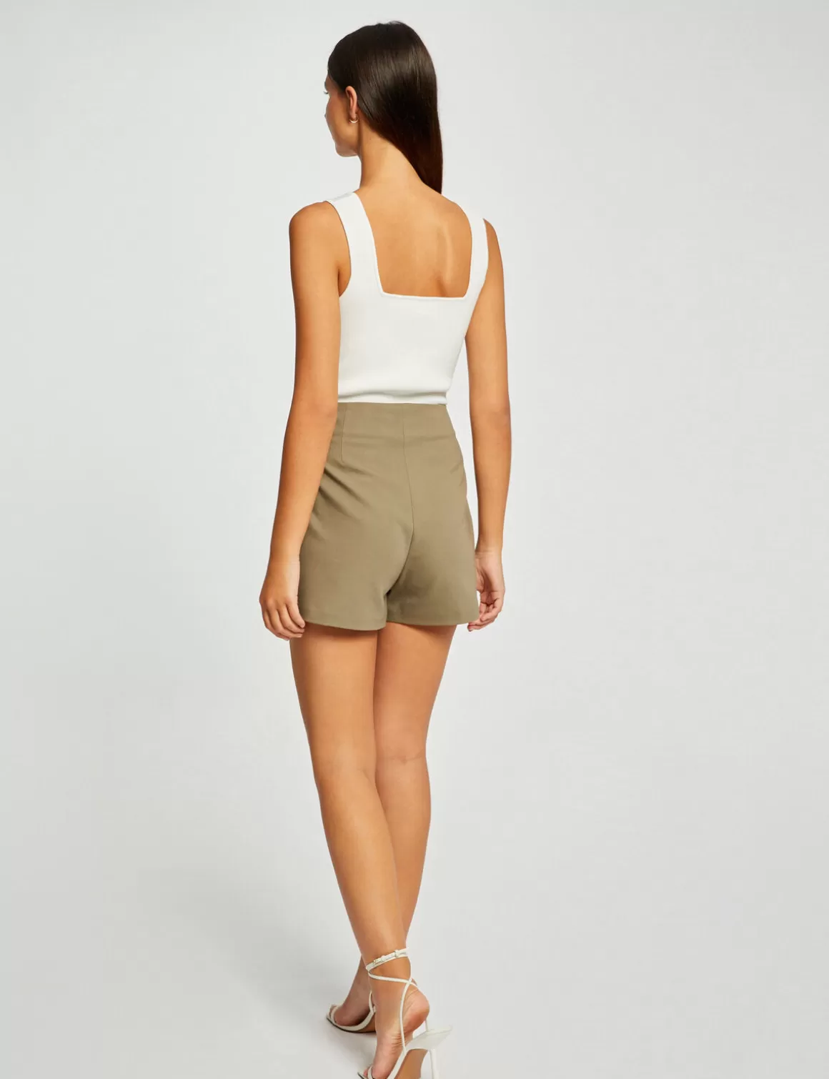 Morgan Shorts>Short City Droit A Ponts Vert Moyen Femme | Vert_Moyen