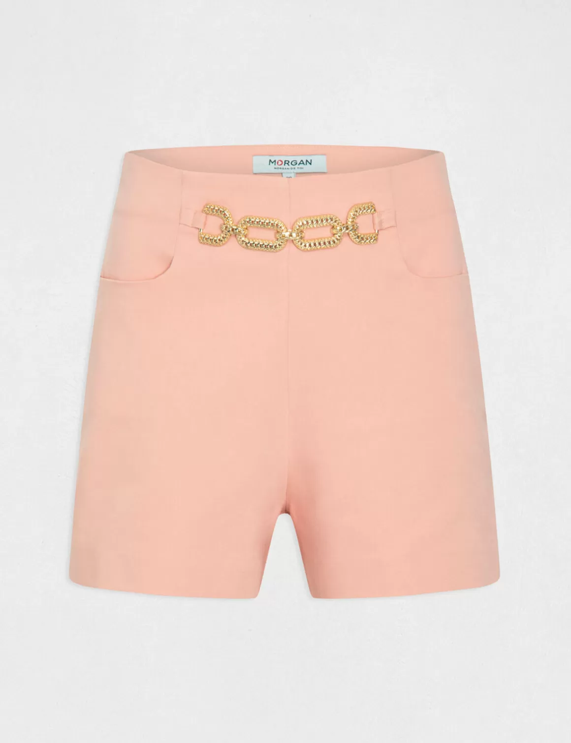 Morgan Shorts>Short City Droit Avec Ornement Rose Moyen Femme | Rose_Moyen