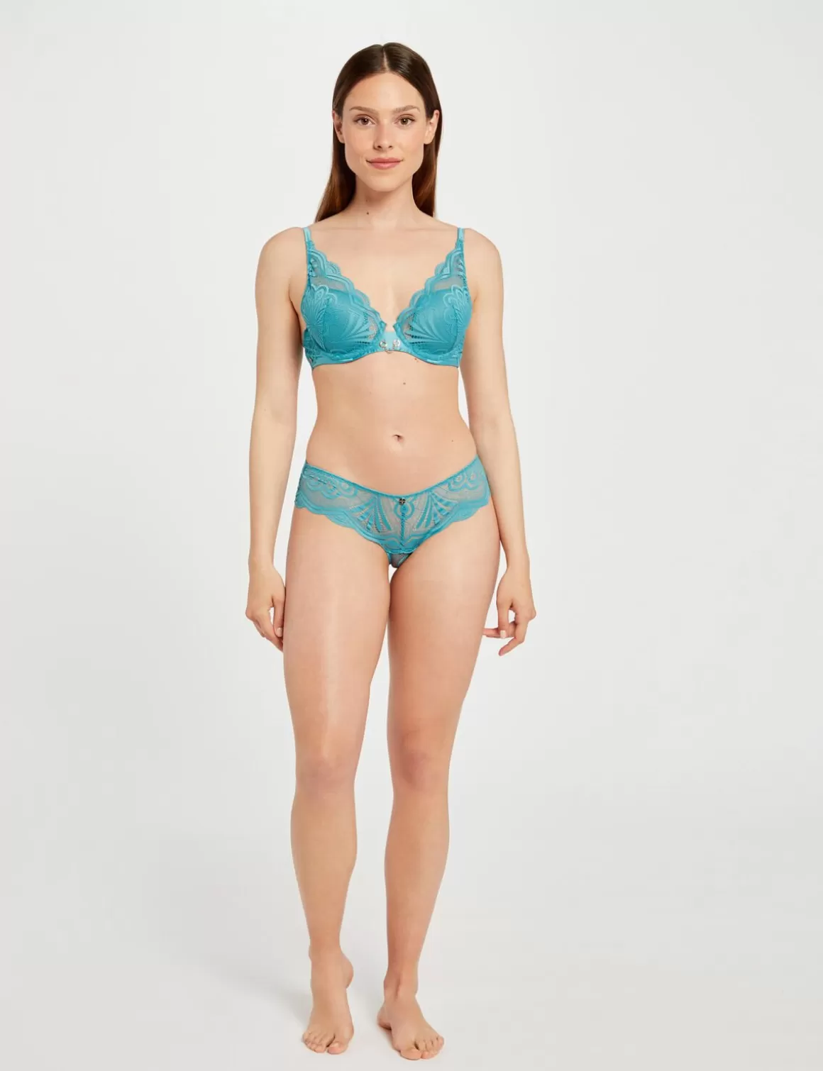 Morgan Lingerie>Shorty En Dentelle Femme | Bleu