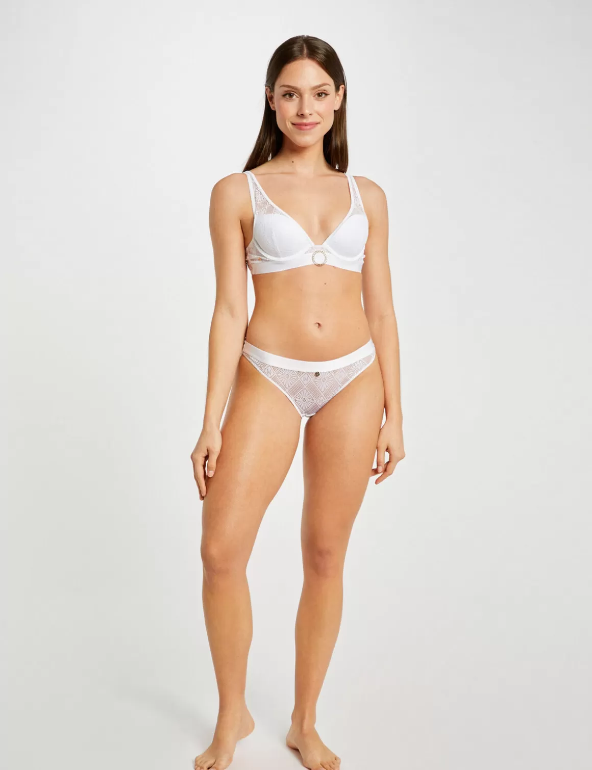 Morgan Lingerie>Slip En Dentelle Femme | Blanc