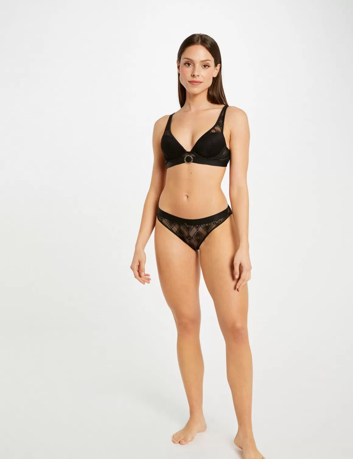 Morgan Lingerie>Slip En Dentelle Femme | Noir