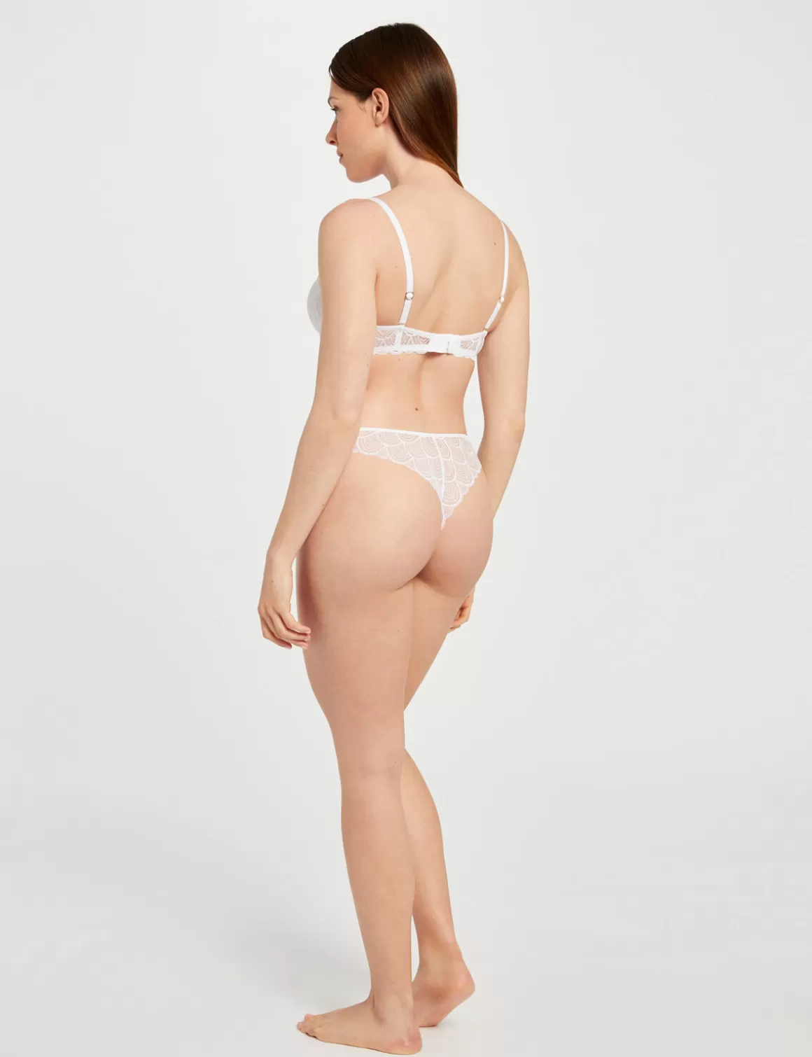 Morgan Lingerie>Tanga En Dentelle Femme | Blanc