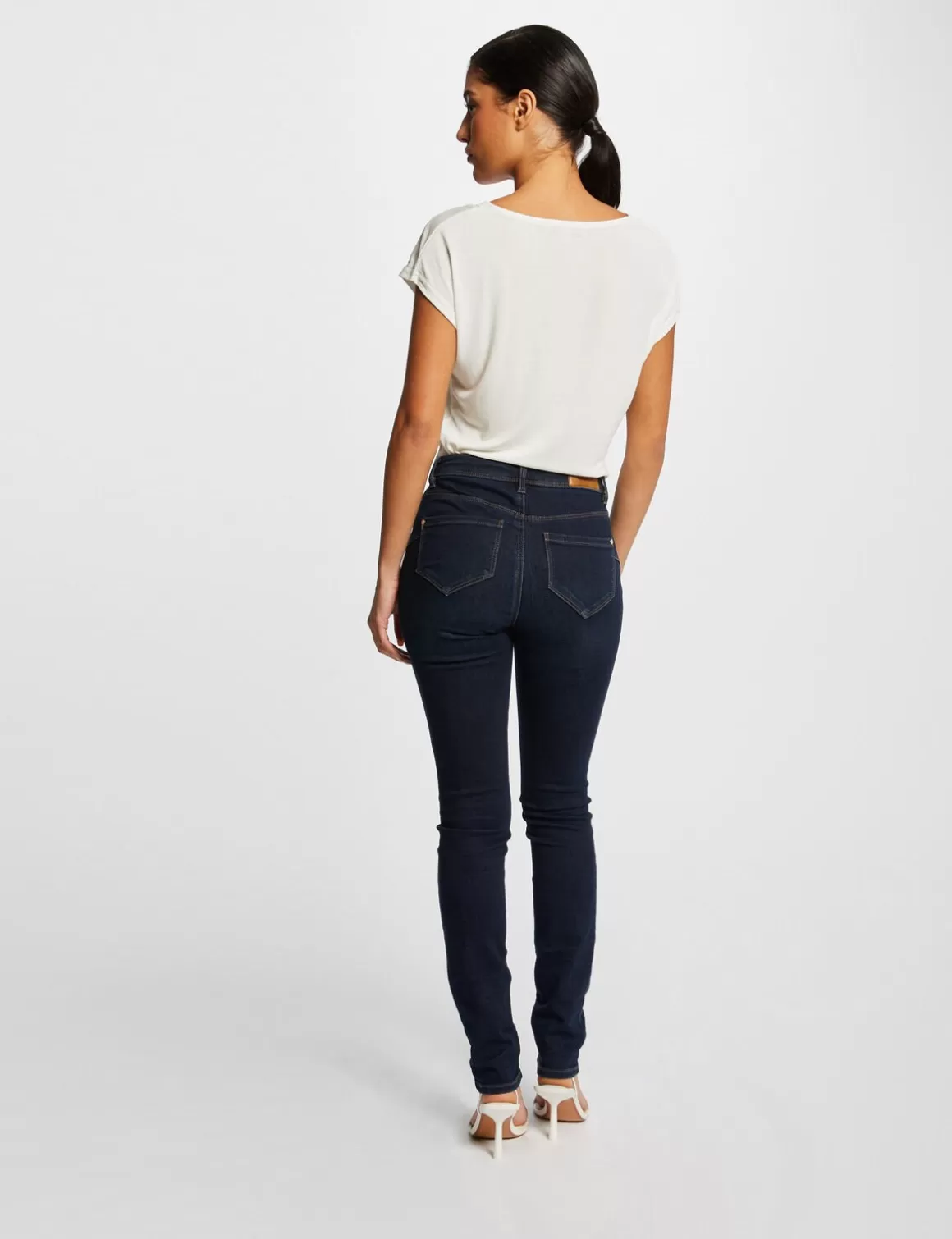 Morgan Tops Et T-Shirts>T-Shirt Manches Courtes A Col En V Femme | Ecru