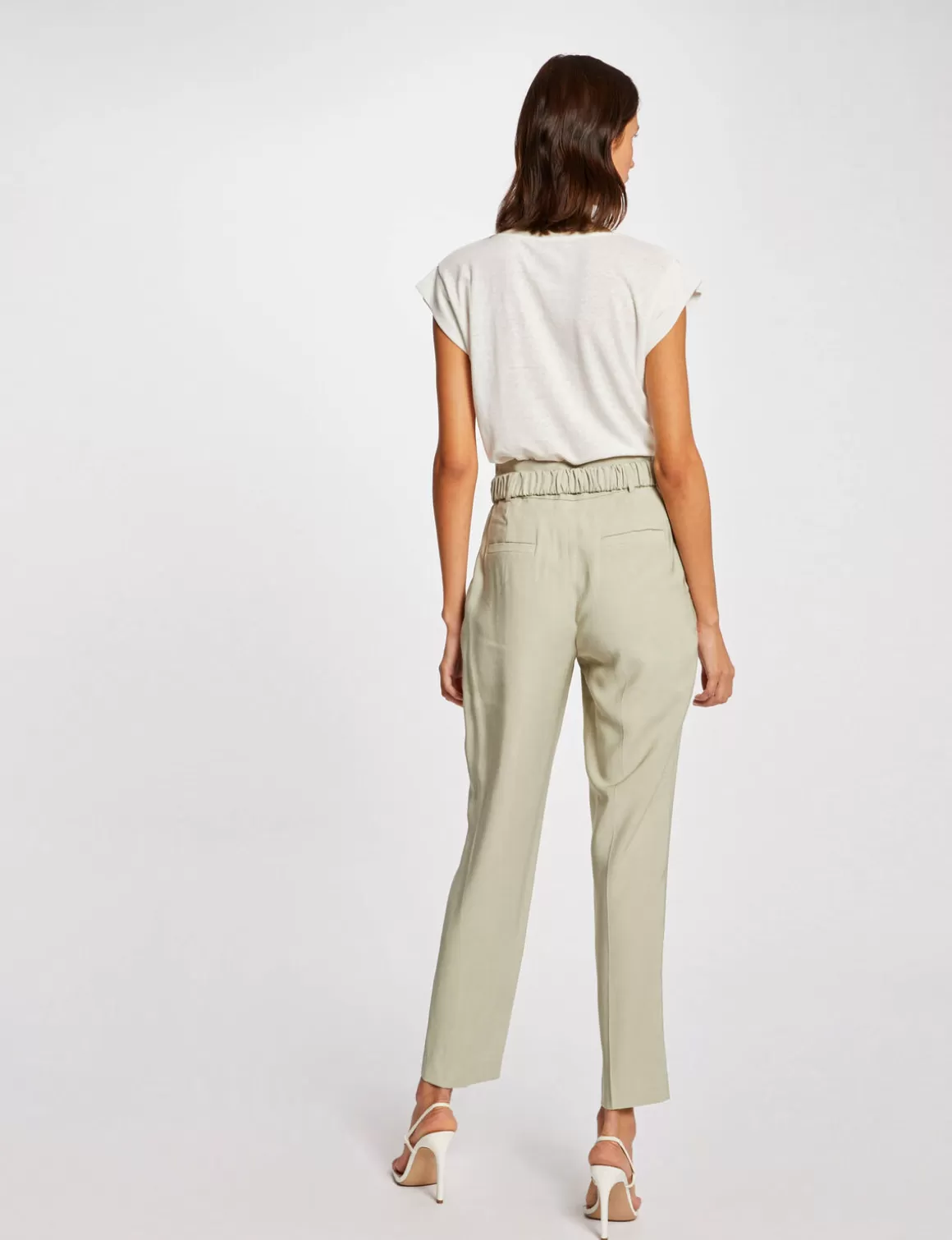 Morgan Tops Et T-Shirts>T-Shirt Manches Courtes A Col En V Femme | Ecru