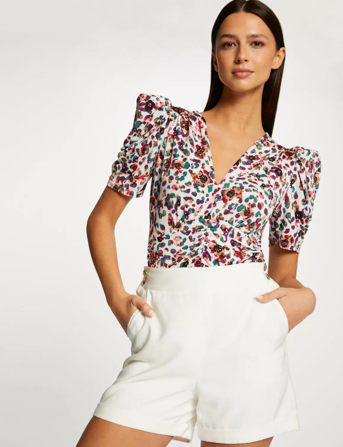 Morgan Tops Et T-Shirts>T-Shirt Manches Courtes Imprime Floral Femme | Multico