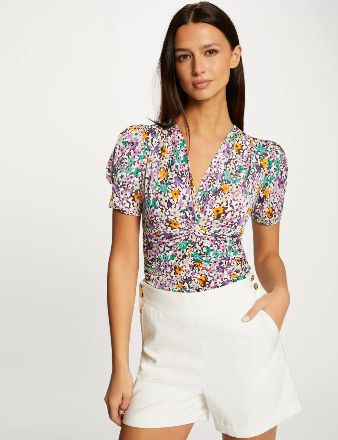 Morgan Tops Et T-Shirts>T-Shirt Manches Courtes Imprime Floral Femme | Multico