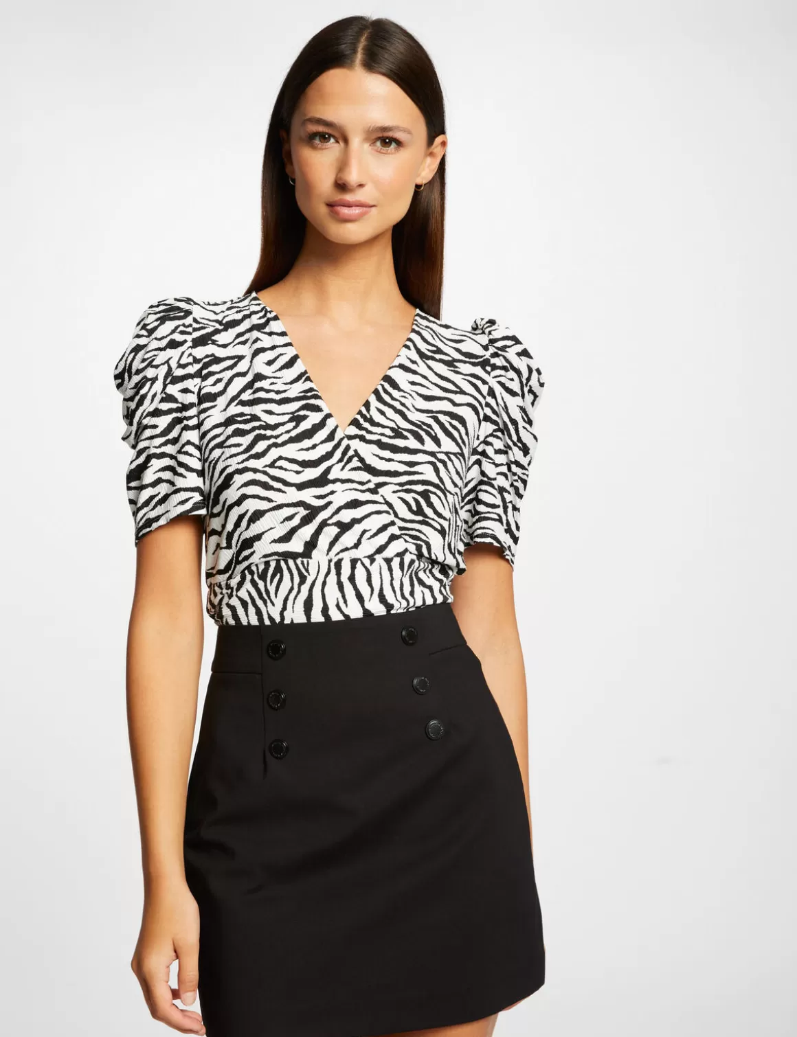 Morgan Tops Et T-Shirts>T-Shirt Manches Courtes Imprime Zebre Femme | Multico