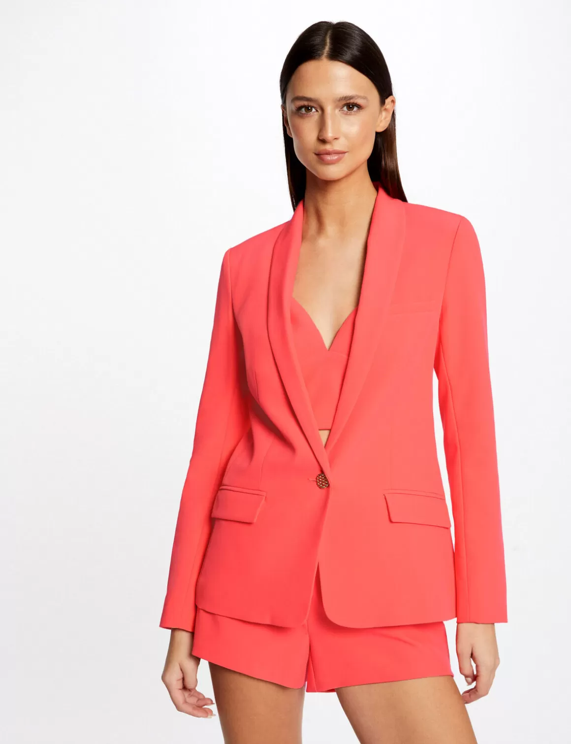 Morgan Vestes Et Blousons>Veste Cintree Boutonnee Femme | Orange