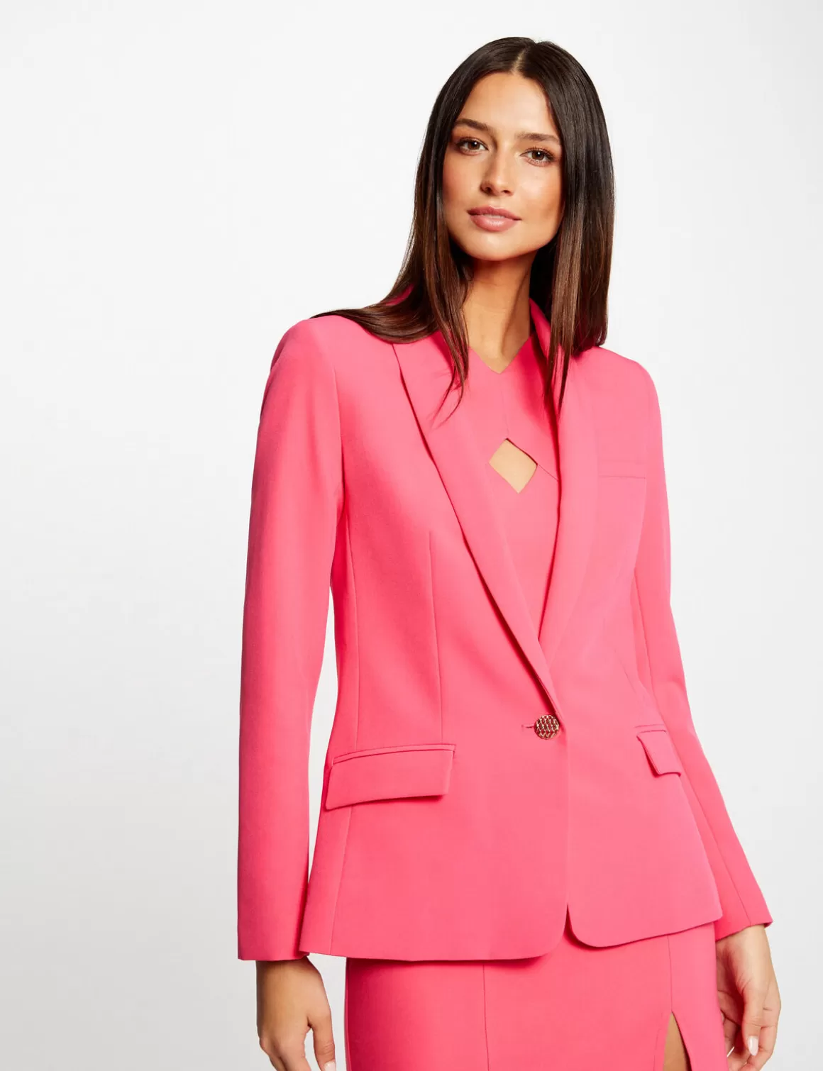 Morgan Ensembles Et Tailleurs>Veste Cintree Boutonnee Femme | Rose