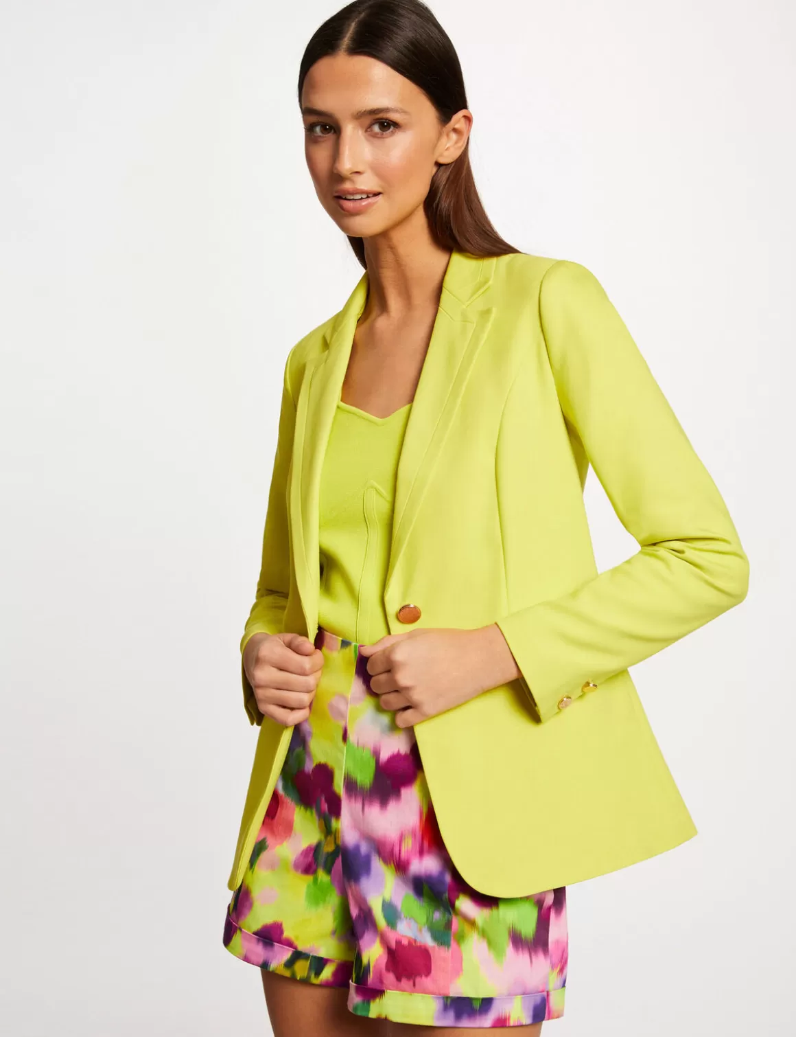 Morgan Ensembles Et Tailleurs>Veste Cintree Col Crante A Revers Femme | Anis