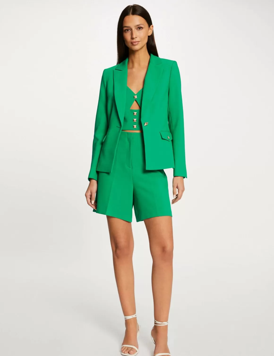 Morgan Ensembles Et Tailleurs>Veste City Cintree Manches Longues Femme | Vert