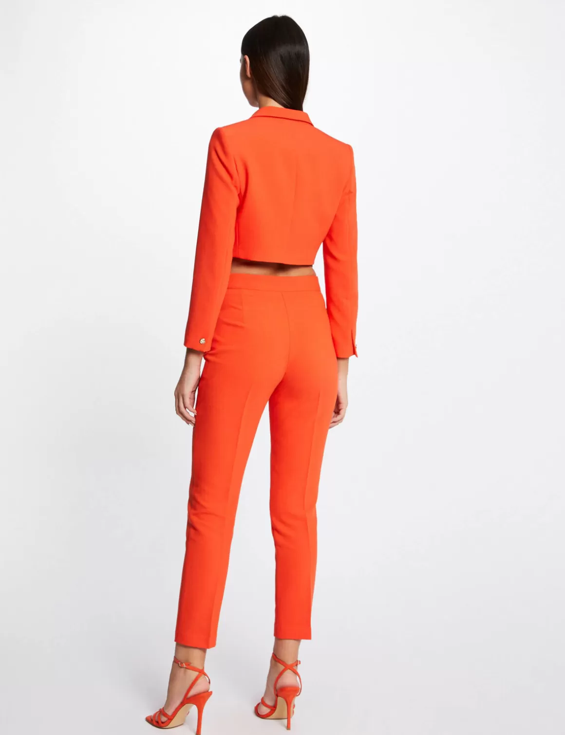 Morgan Ensembles Et Tailleurs>Veste Courte Droite Col Crante A Revers Femme | Orange